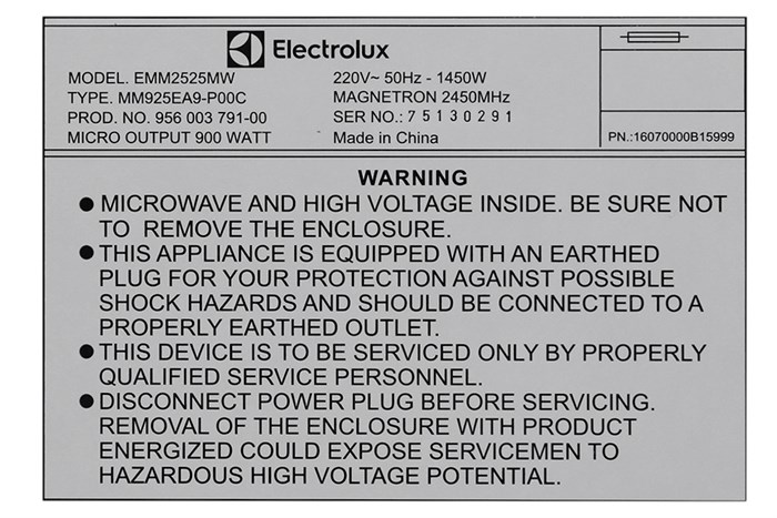 Lò vi sóng Electrolux EMM2525MW 25 lít Màu Trắng