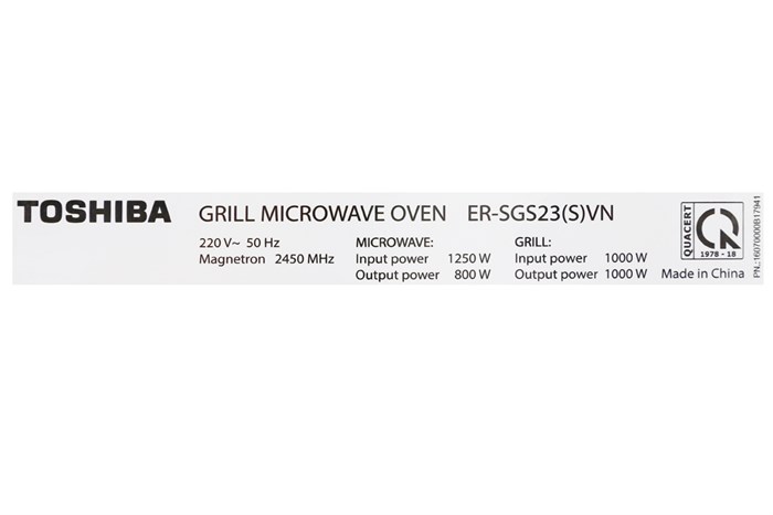 Lò vi sóng Toshiba ER-SGS23(S)VN 23 lít Màu Bạc