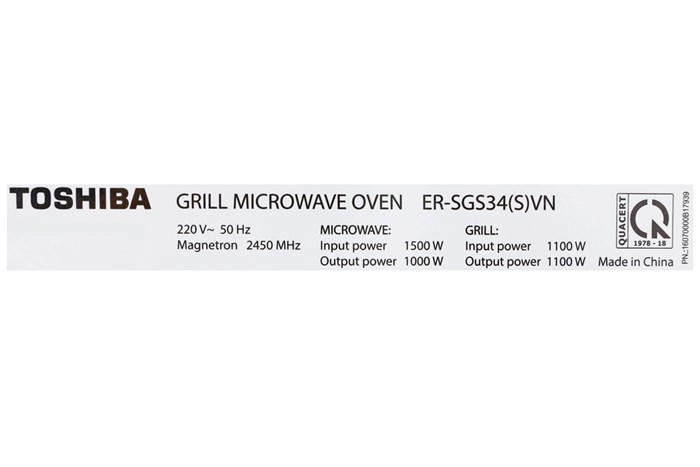 Lò vi sóng Toshiba ER-SGS34(S)VN 34 lít Màu Bạc