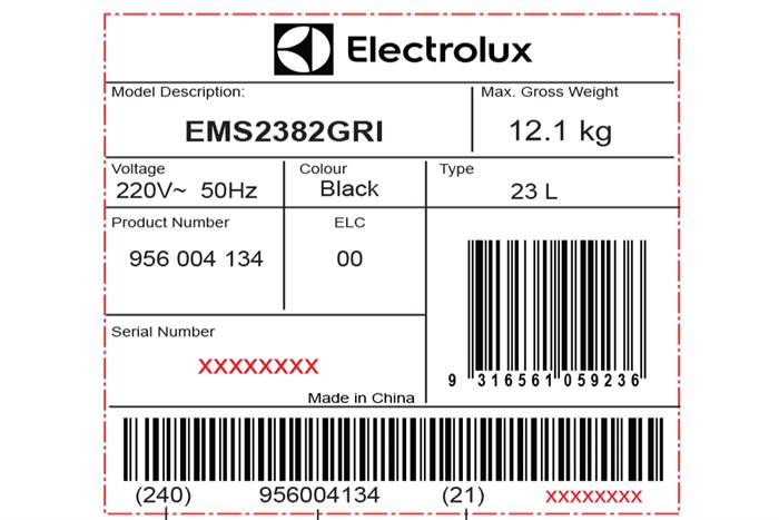 Lò vi sóng có nướng Electrolux EMS2382GRI 23 lít Màu Đen