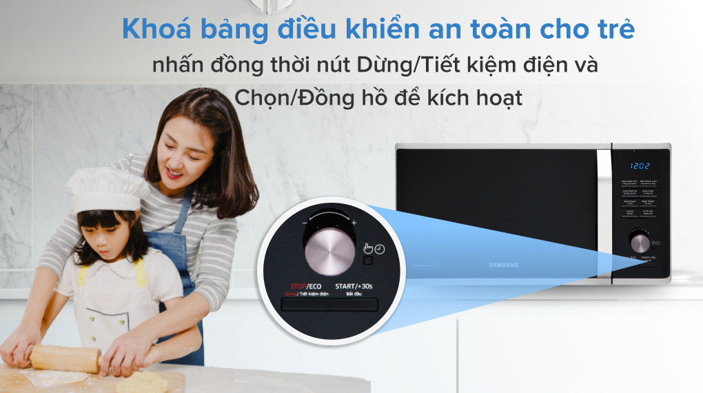 Lò vi sóng có nướng Samsung MG23K3575AS/SV-N 23 lít