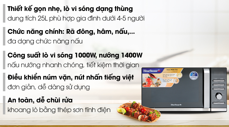 Lò vi sóng có nướng BlueStone MOB-7755 25 lít - 16