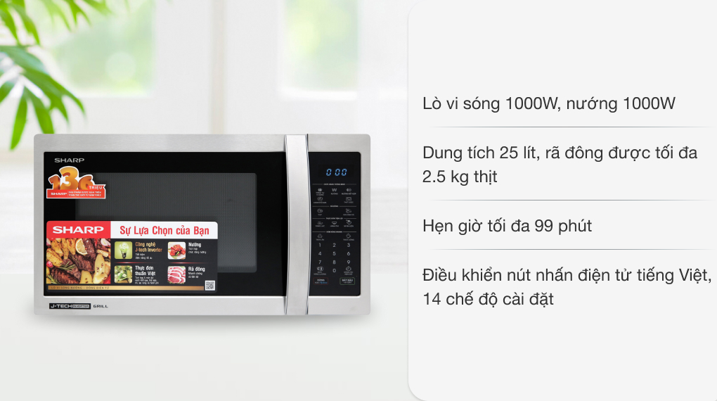 Lò vi sóng có nướng Sharp R-G52XVN-ST 25 lít - 26