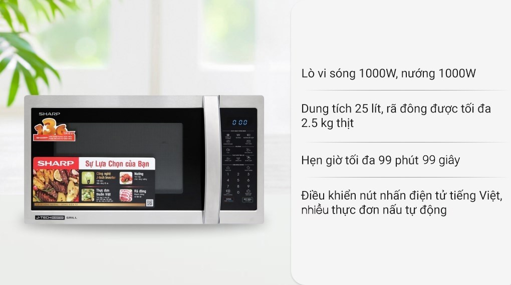 Lò vi sóng có nướng Sharp R-G52XVN-ST 25 lít