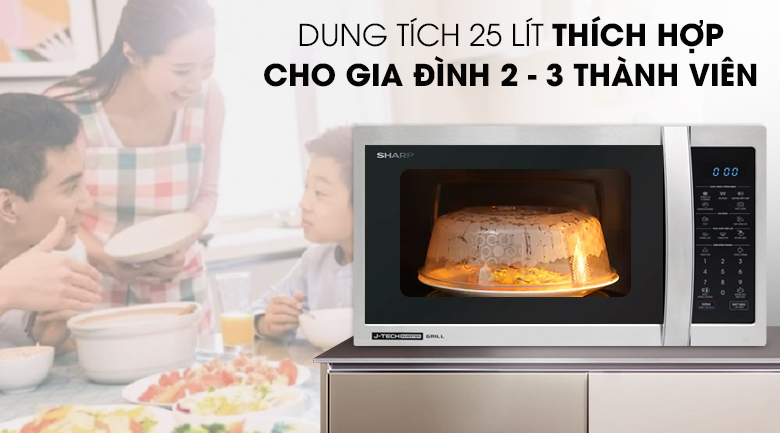 Lò vi sóng có nướng Sharp R-G52XVN-ST 25 lít - 10