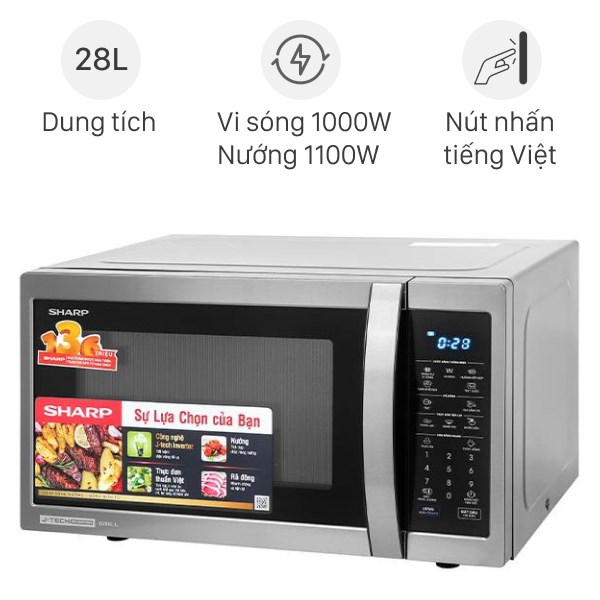 Lò Vi Sóng Có Nướng Sharp R - G728Xvn - Bst 28 Lít