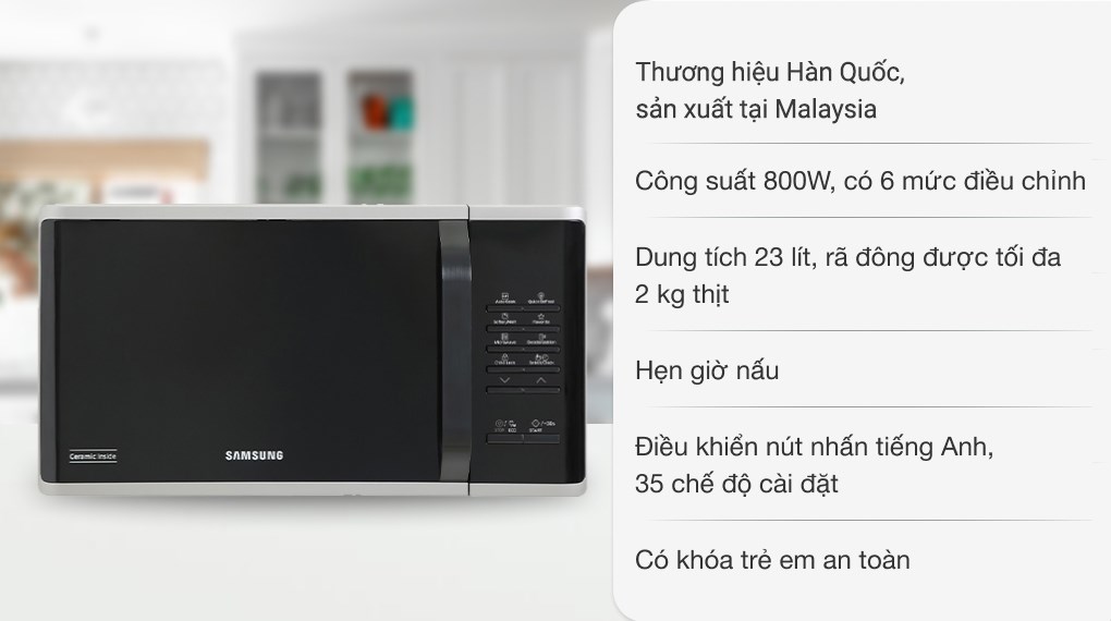 Lò vi sóng Samsung MS23K3513AS/SV-N 23 lít