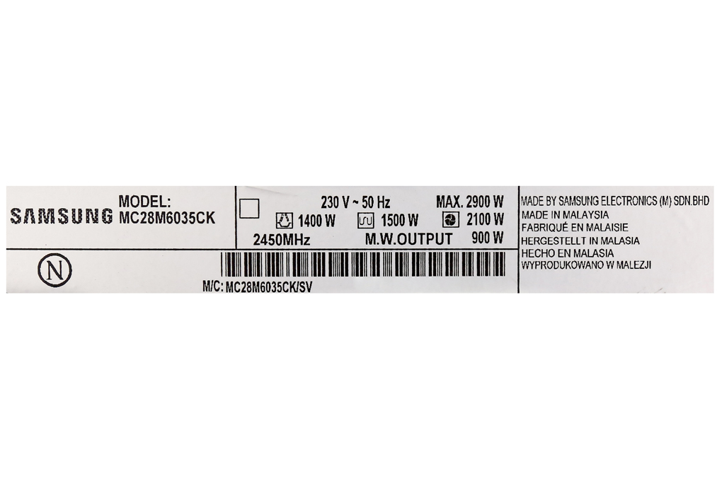 Lò vi sóng Samsung MC28M6035CK/SV-N 28 lít Màu Đen