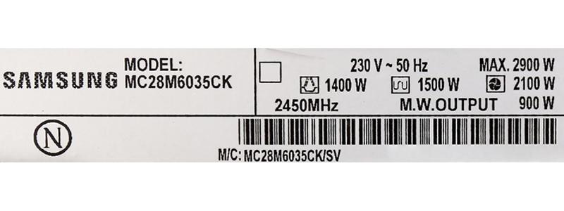 Công suất nướng, vi sóng - Lò vi sóng Samsung MC28M6035CK/SV-N 28 lít Công suất nướng, vi sóng - Lò vi sóng Samsung MC28M6035CK/SV-N 28 lít