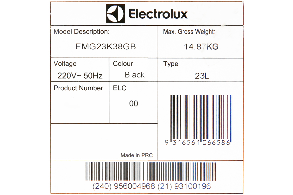 Mua lò vi sóng có nướng Electrolux EMG23K38GB 23 lít
