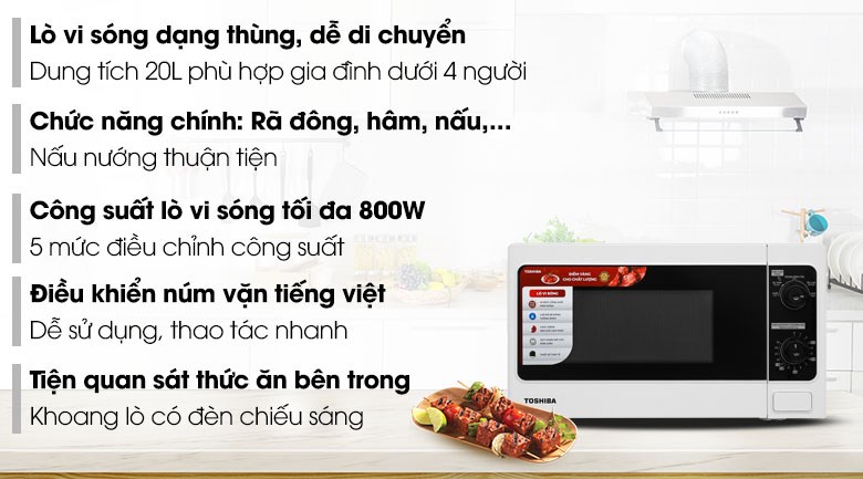 Lò vi sóng Toshiba ER-SM20(W1)VN 20 lít - 15