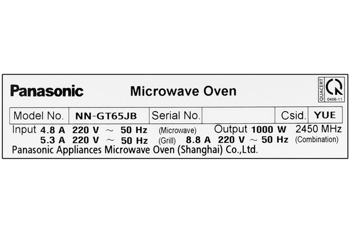 Lò vi sóng có nướng Panasonic NN-GT65JBYUE 31 lít Màu Đen