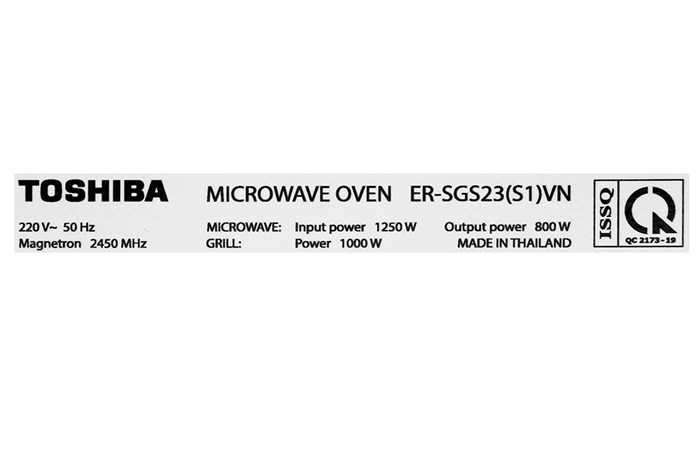Lò vi sóng có nướng Toshiba ER-SGS23(S1)VN 23 lít Màu Bạc