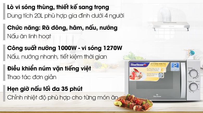 Lò vi sóng có nướng BlueStone MOB-7716 20 lít - 8