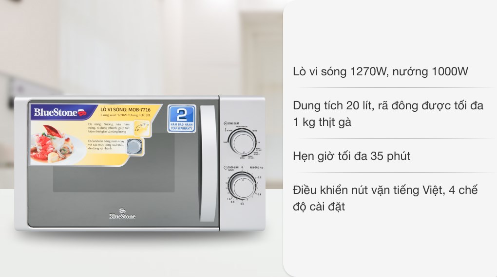 Lò vi sóng có nướng BlueStone MOB-7716 20 lít