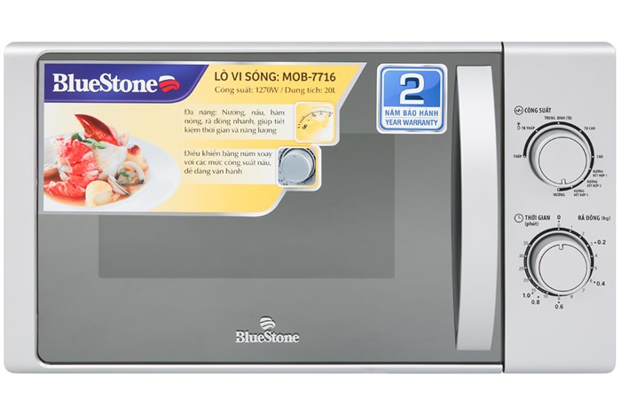 Lò vi sóng có nướng BlueStone MOB-7716 20 lít Màu Bạc