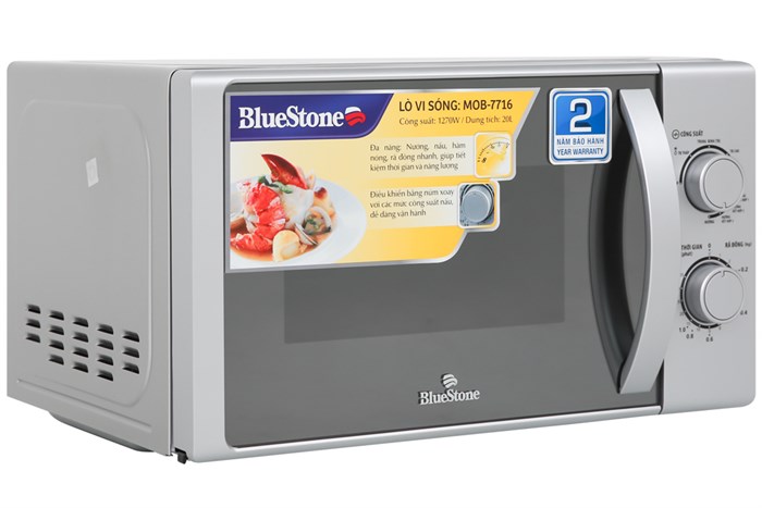 Lò vi sóng có nướng BlueStone MOB-7716 20 lít Màu Bạc