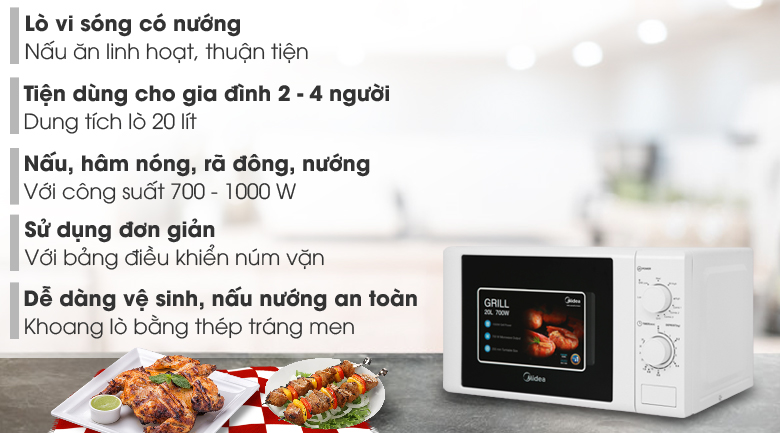 Lò vi sóng Midea MO-MG2019C 20 lít