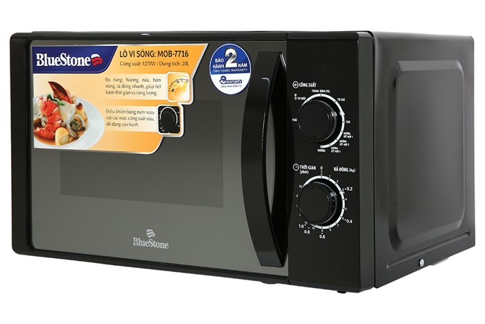 Lò vi sóng có nướng BlueStone MOB-7716 20 lít Màu Đen