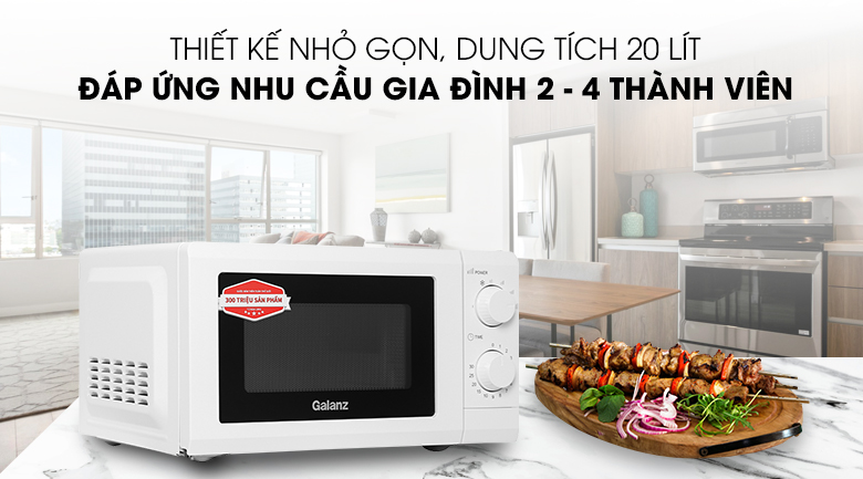 Thiết kế nhỏ gọn Lò vi sóng Galanz P70T20P-V6 20 lít