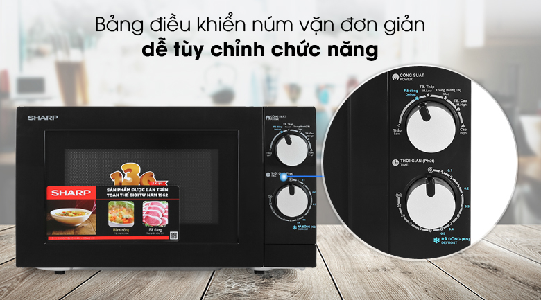 Dễ dùng - Lò vi sóng R-208VN-WS 20 lít