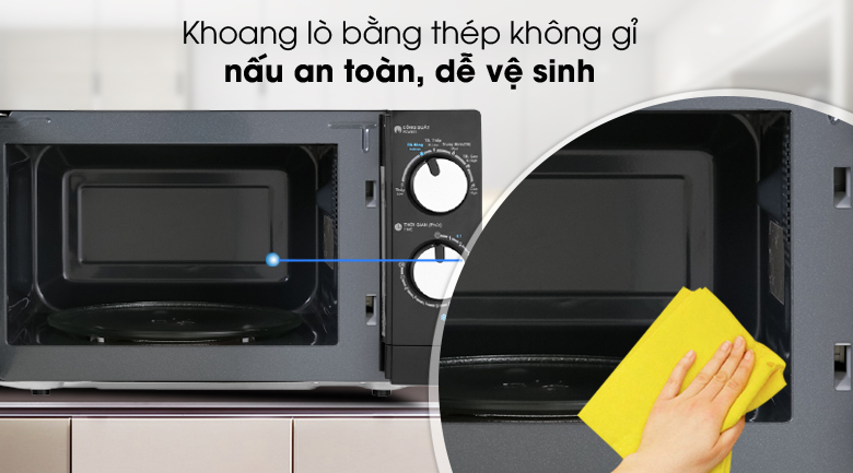 Dễ vệ sinh - Lò vi sóng R-208VN-WS 20 lít