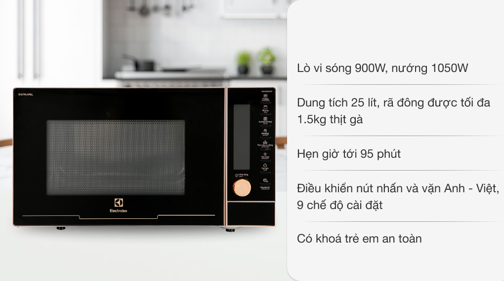 Lò vi sóng có nướng Electrolux EMG25D89GGP 25 lít