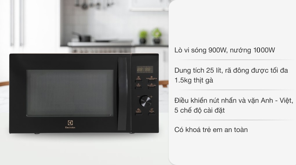 Lò vi sóng có nướng Electrolux EMG25D59EB 25 lít