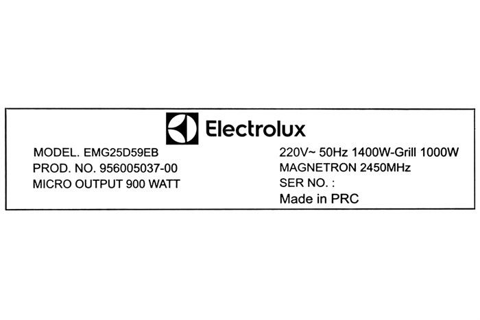 Lò vi sóng có nướng Electrolux EMG25D59EB 25 lít Màu Đen