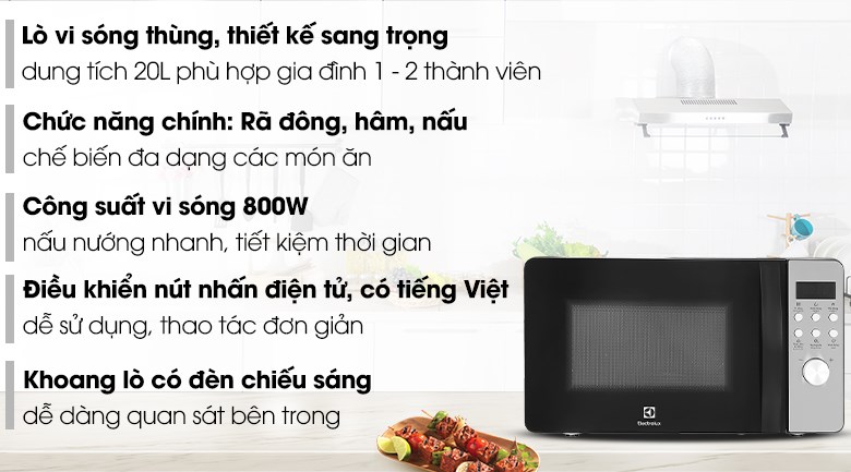Lò vi sóng Electrolux EMM20D38GB 20 lít - 8