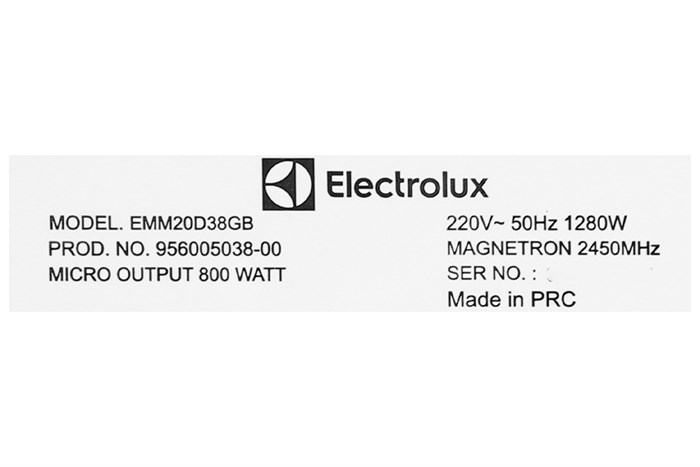Lò vi sóng Electrolux EMM20D38GB 20 lít Màu Bạc