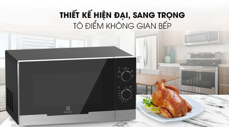 Thiết kế gọn đẹp - Lò vi sóng Electrolux EMM23KI9EBP 23 lít