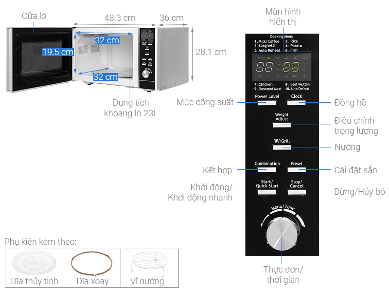 Lò vi sóng Torino MJW23-LS 23 lít