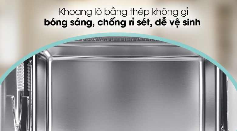 Lò vi sóng lắp âm Junger TK-90 - Khoang lò bằng thép không gỉ bóng sáng