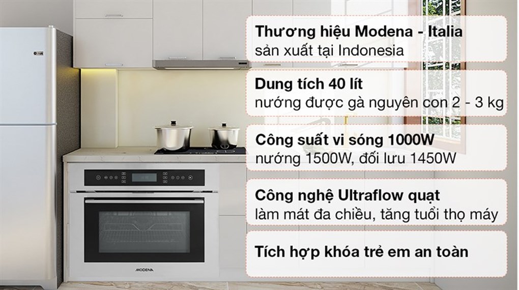 Lò vi sóng lắp âm Modena BV3435 40 lít