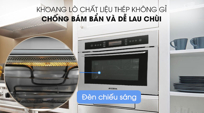 Đèn chiếu sáng trợ giúp - Lò vi sóng lắp âm Modena BV3435 40 lít Đèn chiếu sáng trợ giúp - Lò vi sóng lắp âm Modena BV3435 40 lít