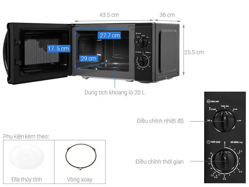 Lò vi sóng BlueStone MOB-7708B 20 lít