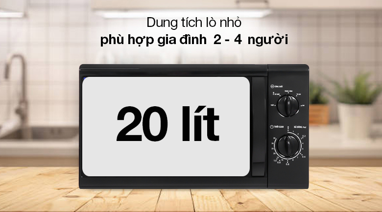 Lò vi sóng Bluestone MOB-7708B 20 lít - Dung tích 20 lít