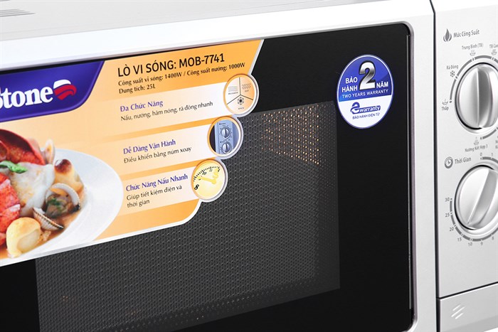 Lò vi sóng có nướng BlueStone MOB-7741 25 lít Màu Xám