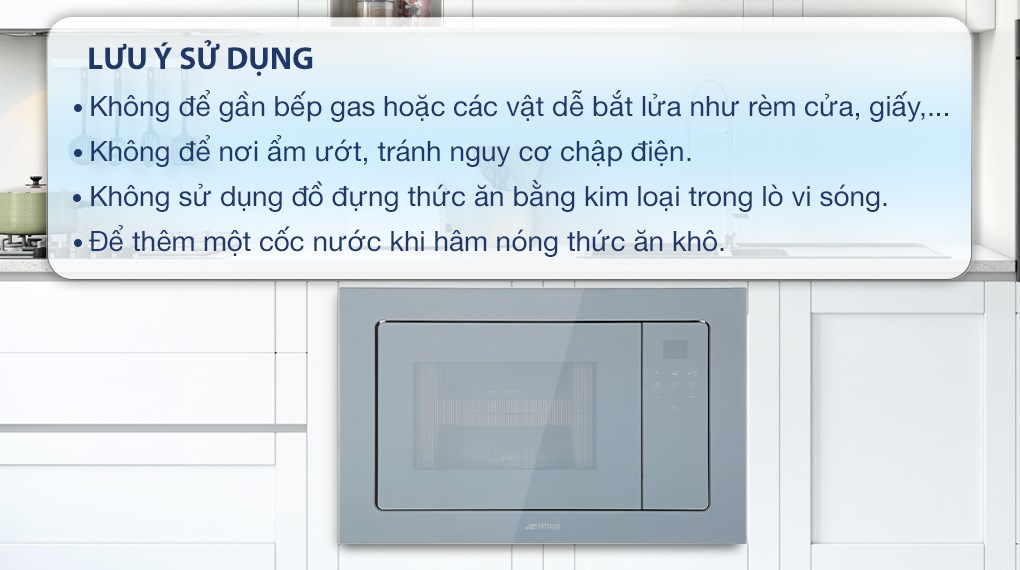 Lò vi sóng có nướng lắp âm Smeg FMI120S2 20 lít (536.34.192)