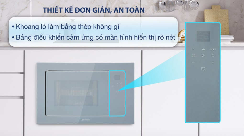 Lò vi sóng có nướng lắp âm Smeg FMI120S2 20 lít (536.34.192)