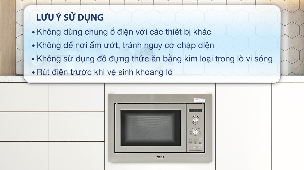 Lò vi sóng có nướng lắp âm Chef's EH-MW801S 25 lít