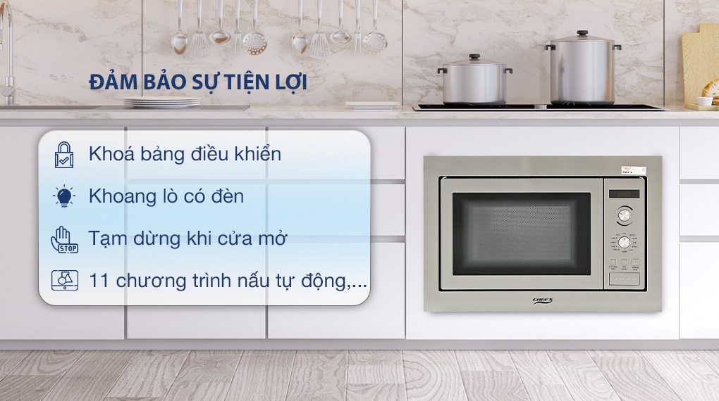 Lò vi sóng có nướng lắp âm Chef's EH-MW801S 25 lít