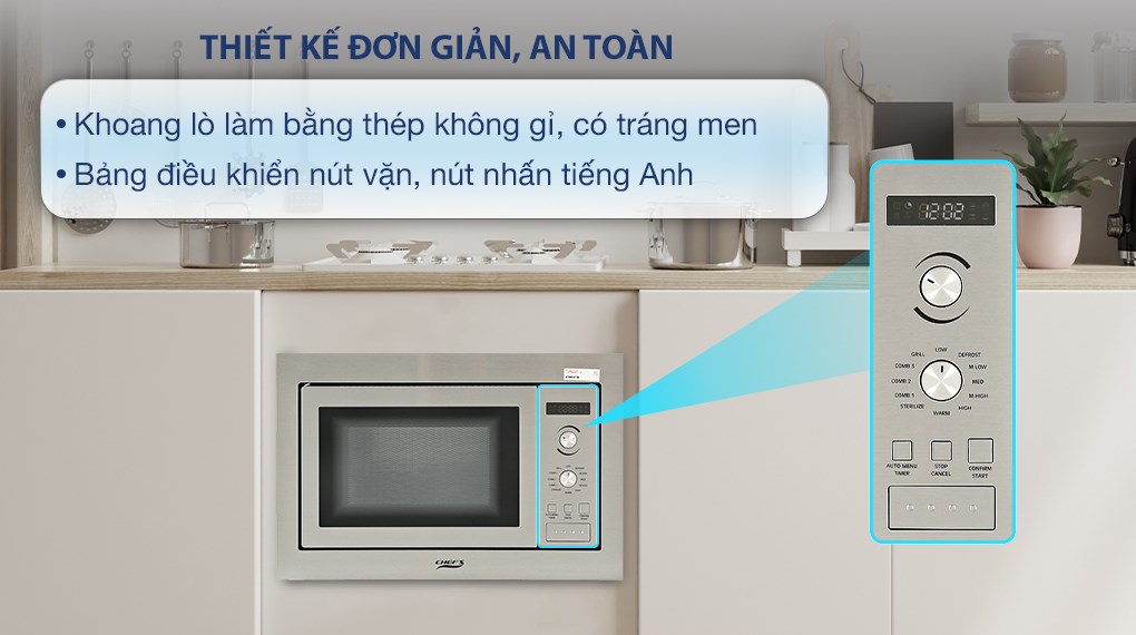 Lò vi sóng có nướng lắp âm Chef's EH-MW801S 25 lít