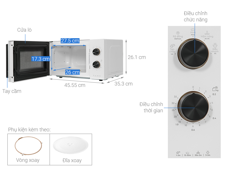 Lò vi sóng Electrolux EMM20K22W 20 lít