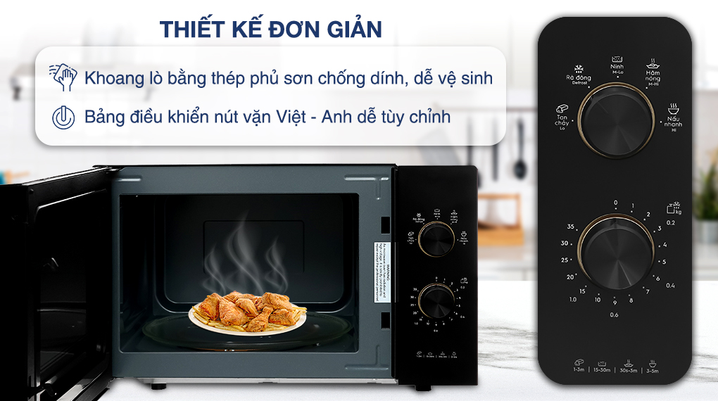 Lò vi sóng Electrolux EMM23K22B 23 lít - Thiết kế