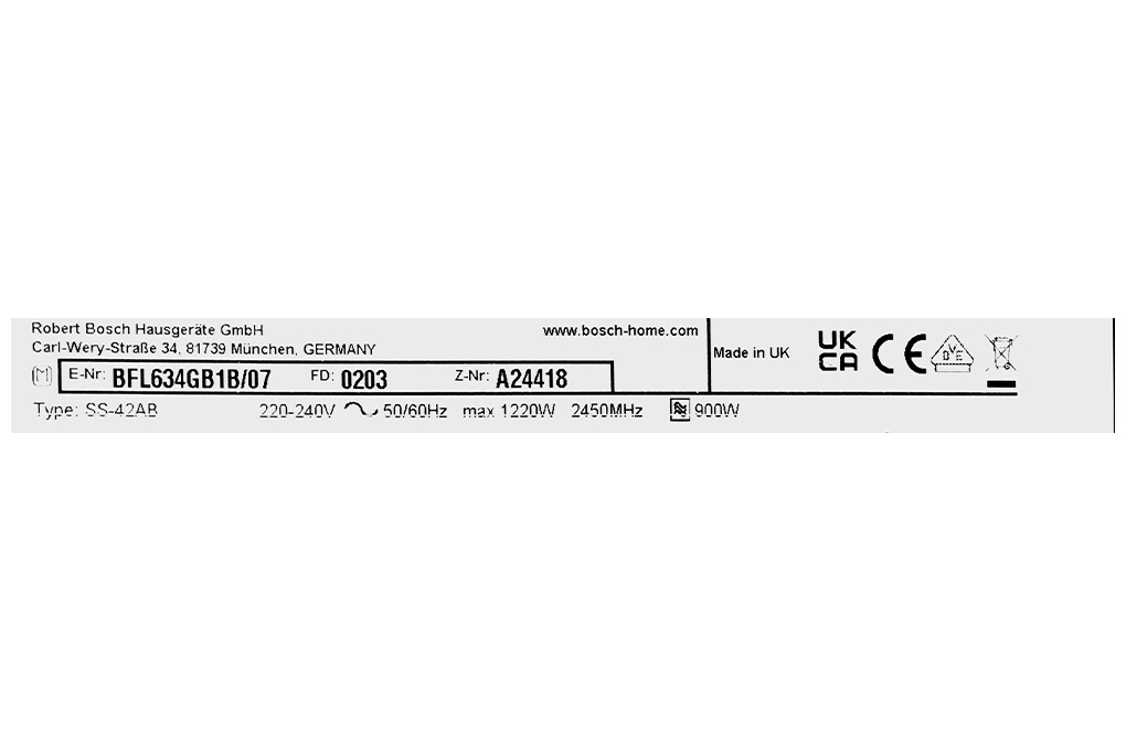 Lò vi sóng âm Bosch BFL634GB1B 21 lít Màu Đen