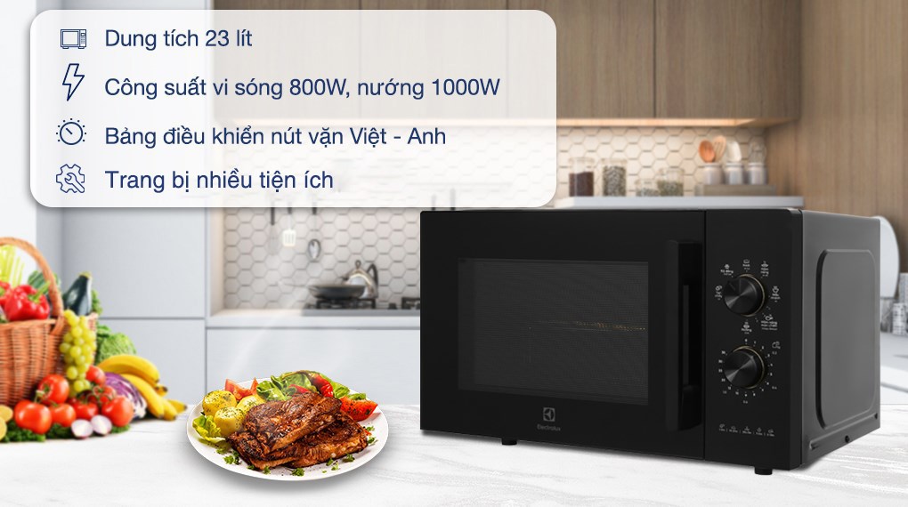 Lò vi sóng có nướng Electrolux EMG23K22B 23 lít