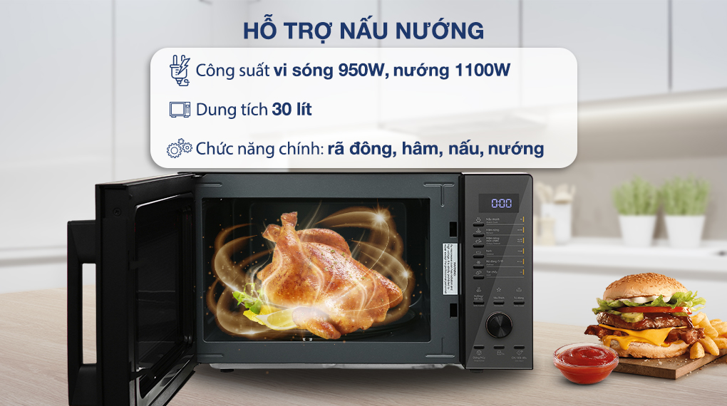 Lò vi sóng mini có nướng đối lưu 30L