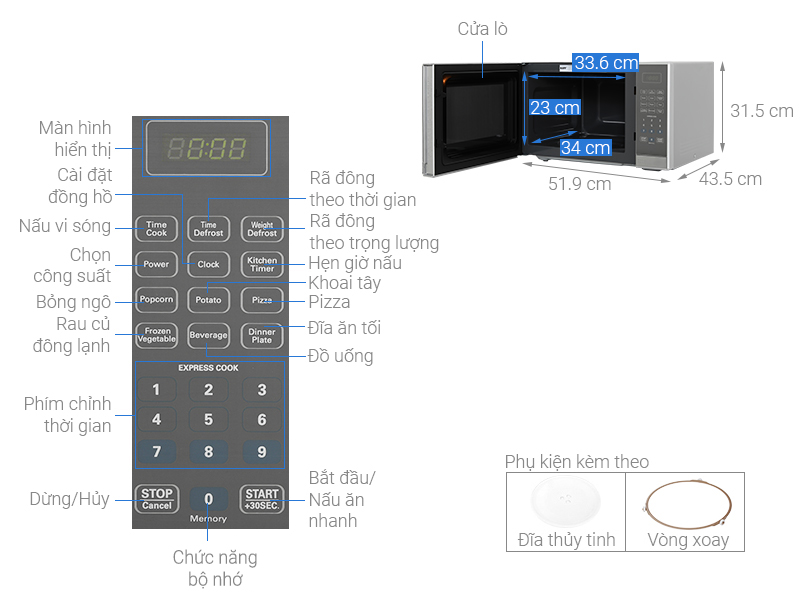 Lò vi sóng KAFF KF-EM036ALMW 36 lít